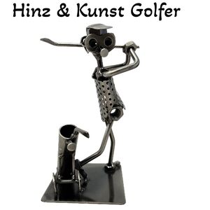 Hinz & Kunst Nuts & Bolts Playing Golf Vintage Germany All Silver Metal Novelty